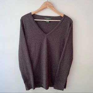 [Eddie Bauer] Brown V-Neck Sweater